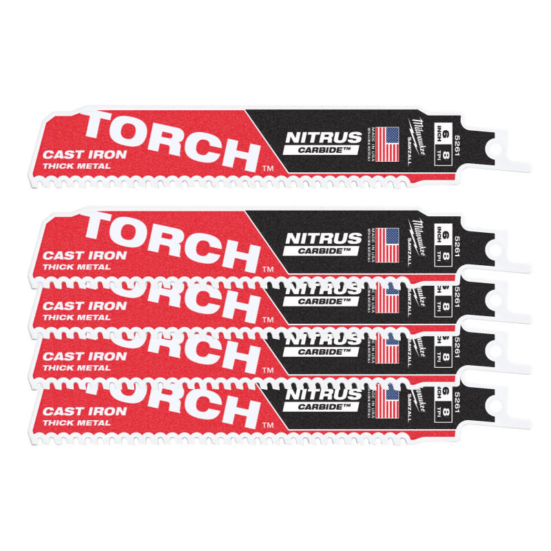Lames TORCH NITRUS CARBURE™ Milwaukee | Fonte, Inox, 150-300mm