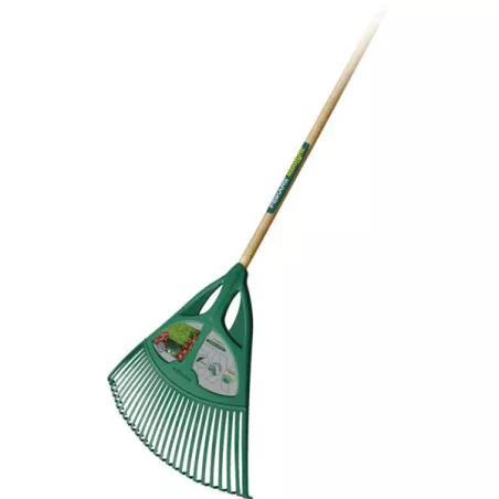 BALAI À GAZON XL 27 DENTS 65 CM MANCHE BOIS CERTIFIÉ PEFC 100%