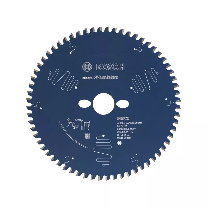 Lame de scie circulaire expert Alu Ø216 -64 dents