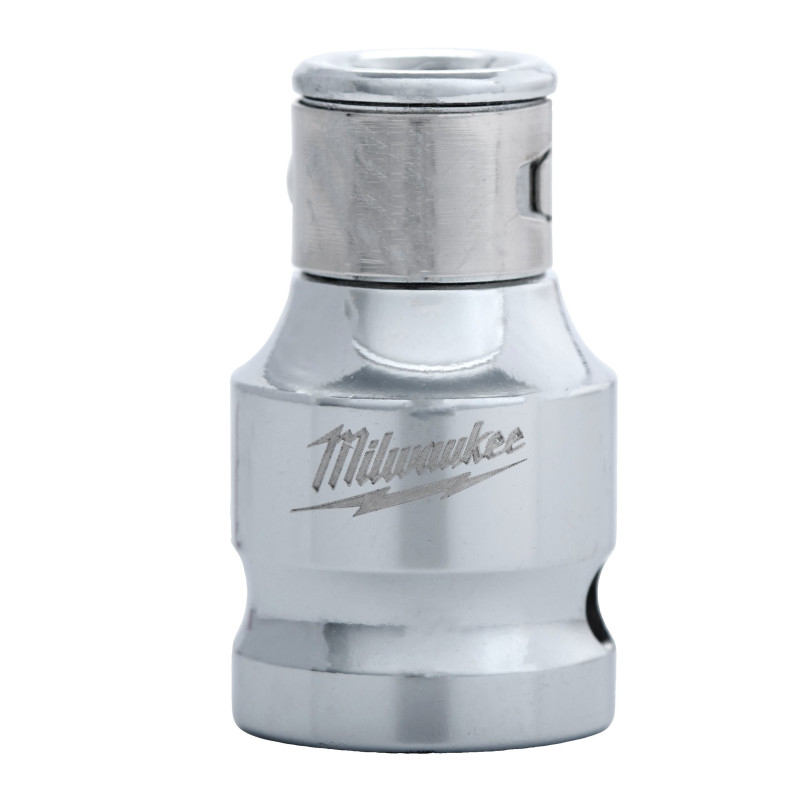 Porte-embout ⅜″ Milwaukee 4932493962 – Hex ¼″ à bille, finition chrome