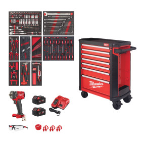 Servante Milwaukee 4932493817 équipée 246 outils - 7 tiroirs 30"