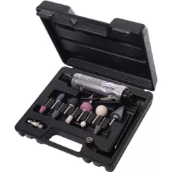 Coffret meuleuse droite avec assortiment de meules - raccord alim 1/4"