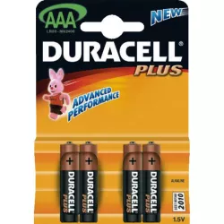 Lot de 4 piles alcaline Duracell Plus AAA - LR03