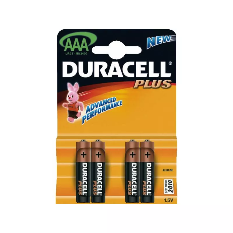 Lot de 4 piles alcaline Duracell Plus AAA - LR03