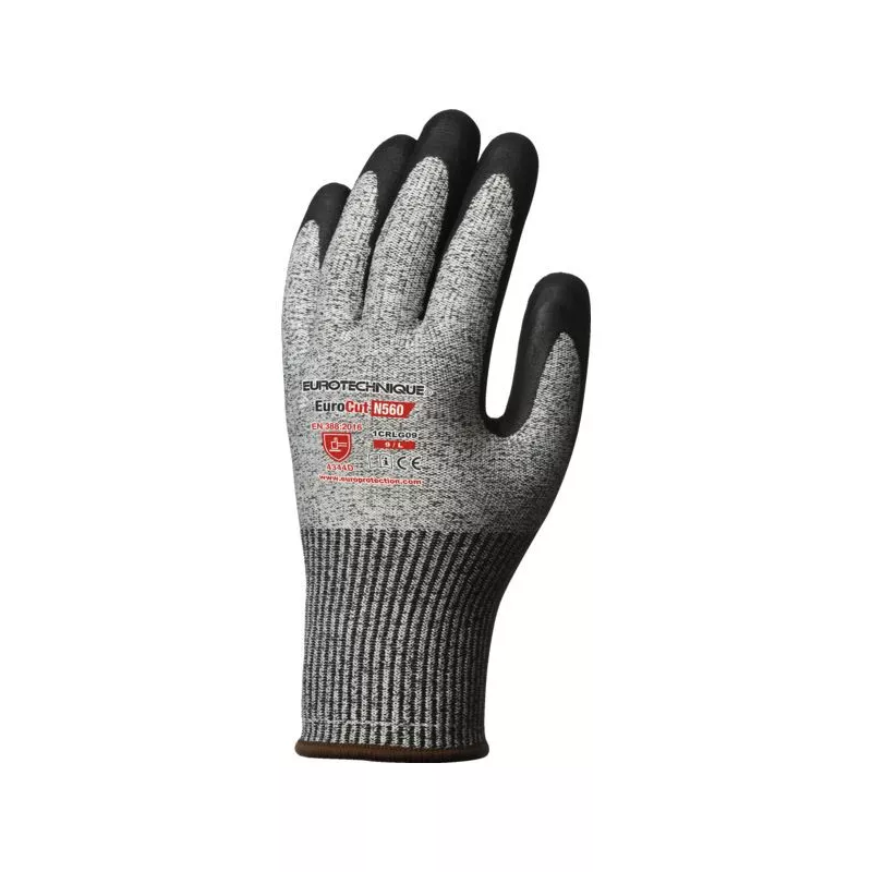 T8 Paire de gants paumes enduites nitrile noir