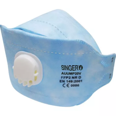 Boite de 20 masques antipoussière pliable SINGER FFP1 avec soupape