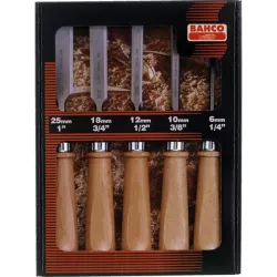 Jeu de 5 ciseaux à bois (largeur 6