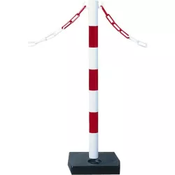 Poteau PVC sur socle rouge/blanc - 90 cm 4KG