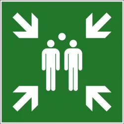 Plaque 200 x 200 mm - point de rassemblement