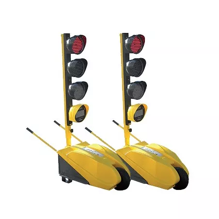 Paire de feux tricolores de chantier