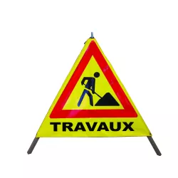 Panneau pyramide "TRAVAUX"