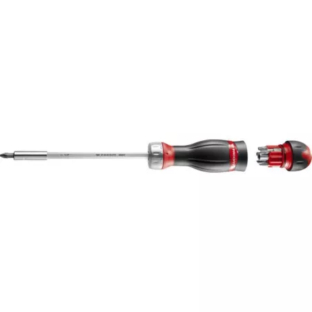 Tournevis 3 en 1 à cliquet avec lame porte embouts et 28 embouts Facom