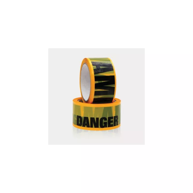 Lot de 10 rubalises noire/jaune "danger amiante" - 50 mm x 100 ml