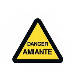 Lot de 10 étiquettes triangulaires "danger amiante" - 20 cm x 20 cm