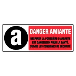 Plaque 450 x 150 - Danger Amiante