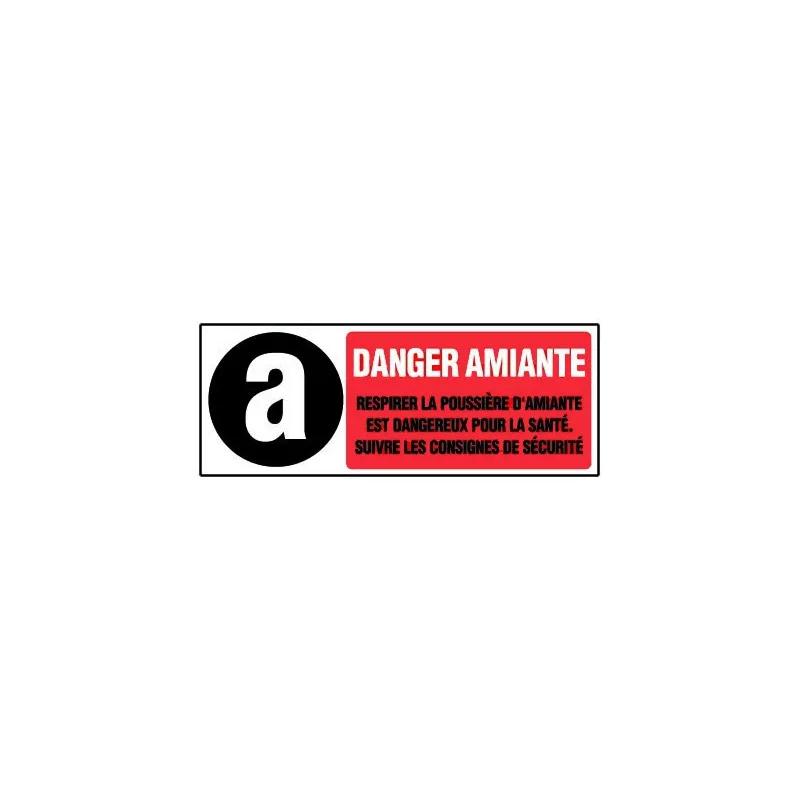 Plaque 450 x 150 - Danger Amiante