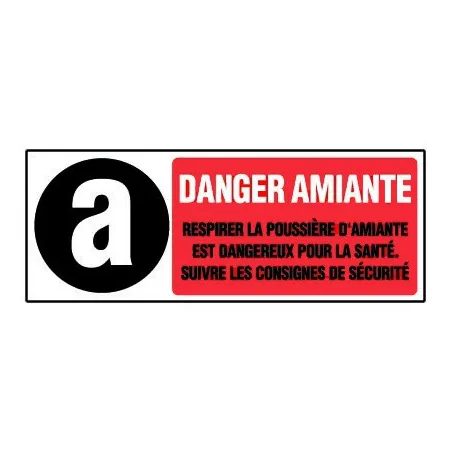 Plaque 450 x 150 - Danger Amiante