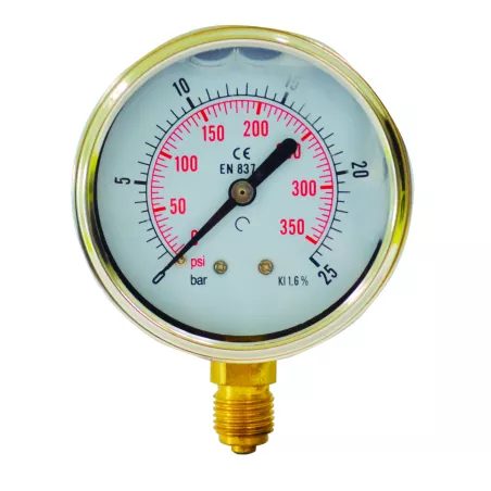 Manomètre à bain d'huile axial Ø 63 mm 0/10 bar