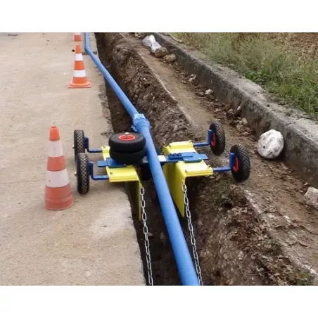 Chariots Blutack pour pose de tuyaux