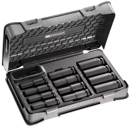 Coffret douille 1/2 impact 6pans long 10-24mm Facom